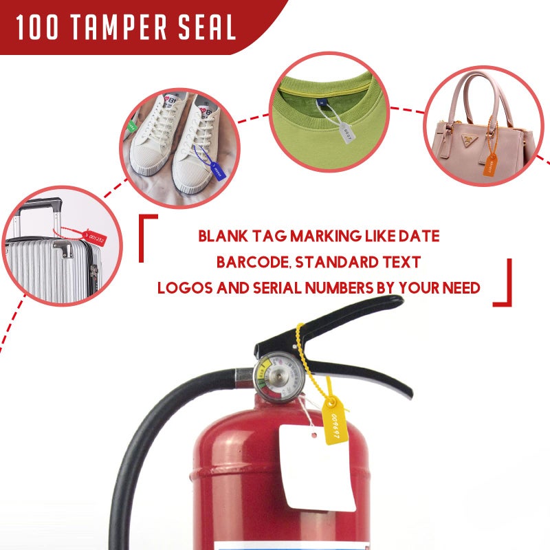 AOMGD 100 Pcs Plastic Tamper Seals Fire Extinguisher Tags,Pull-Tite Security Retail Anti-Theft Self-Locking Shoe Tag,Anti-Tamper Disposable Plastic Seals 250mm Length (Red) - Image 5